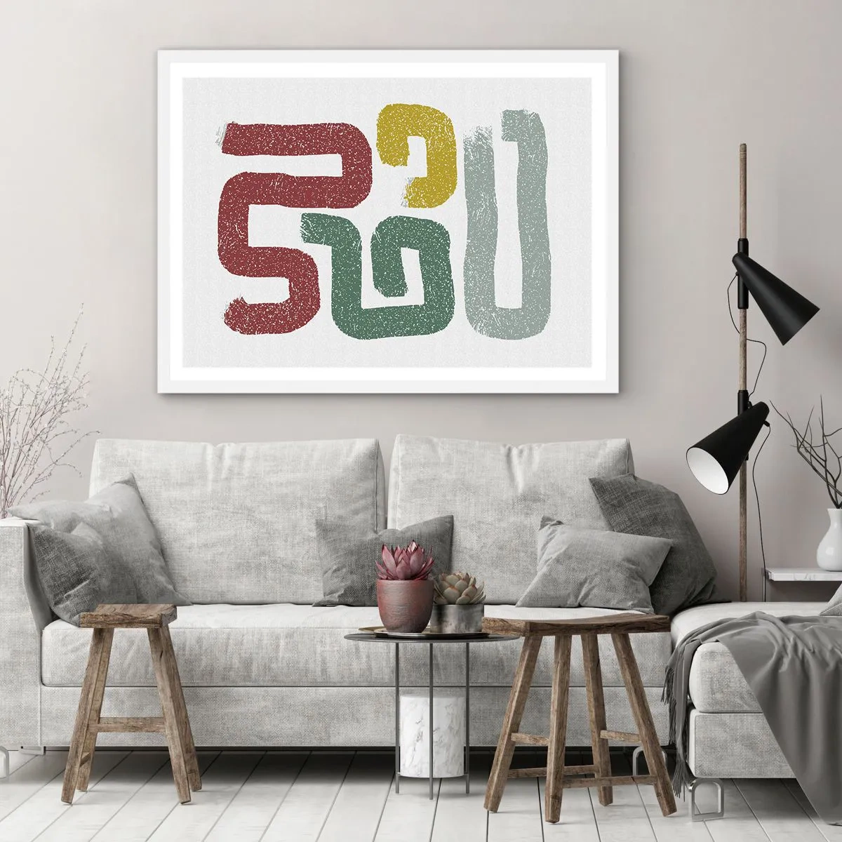 Affiche dans un cadre blanc - Poster - Dans une langue inconnue - 70x50 cm