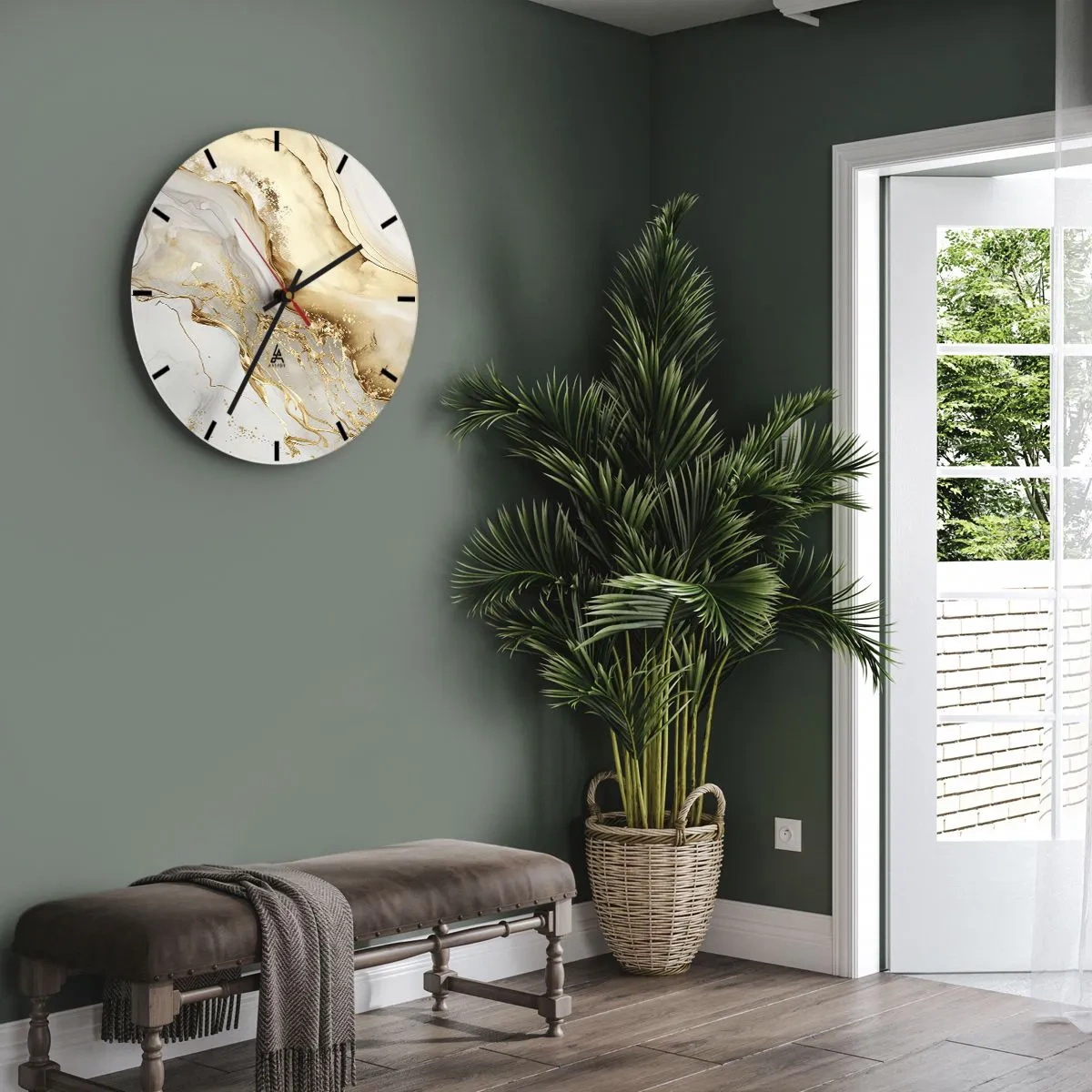 Horloge murale - Pendule murale - Abstraction : beauté et bonté - 40x40 cm