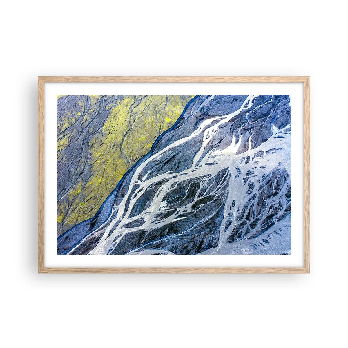 Affiche dans un chêne clair - Poster - Peintures rupestres de la nature - 70x50 cm