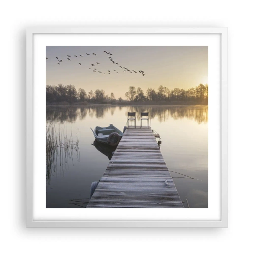 Affiche dans un cadre blanc - Poster - Je reviendrai - 50x50 cm