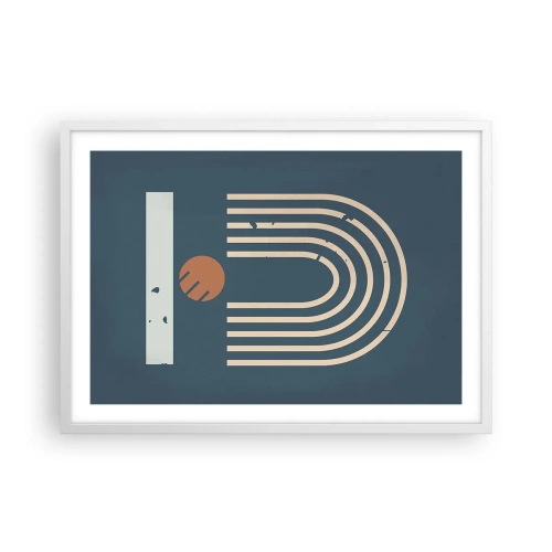 Affiche dans un cadre blanc - Poster - Géométrie sur la grenade - 70x50 cm