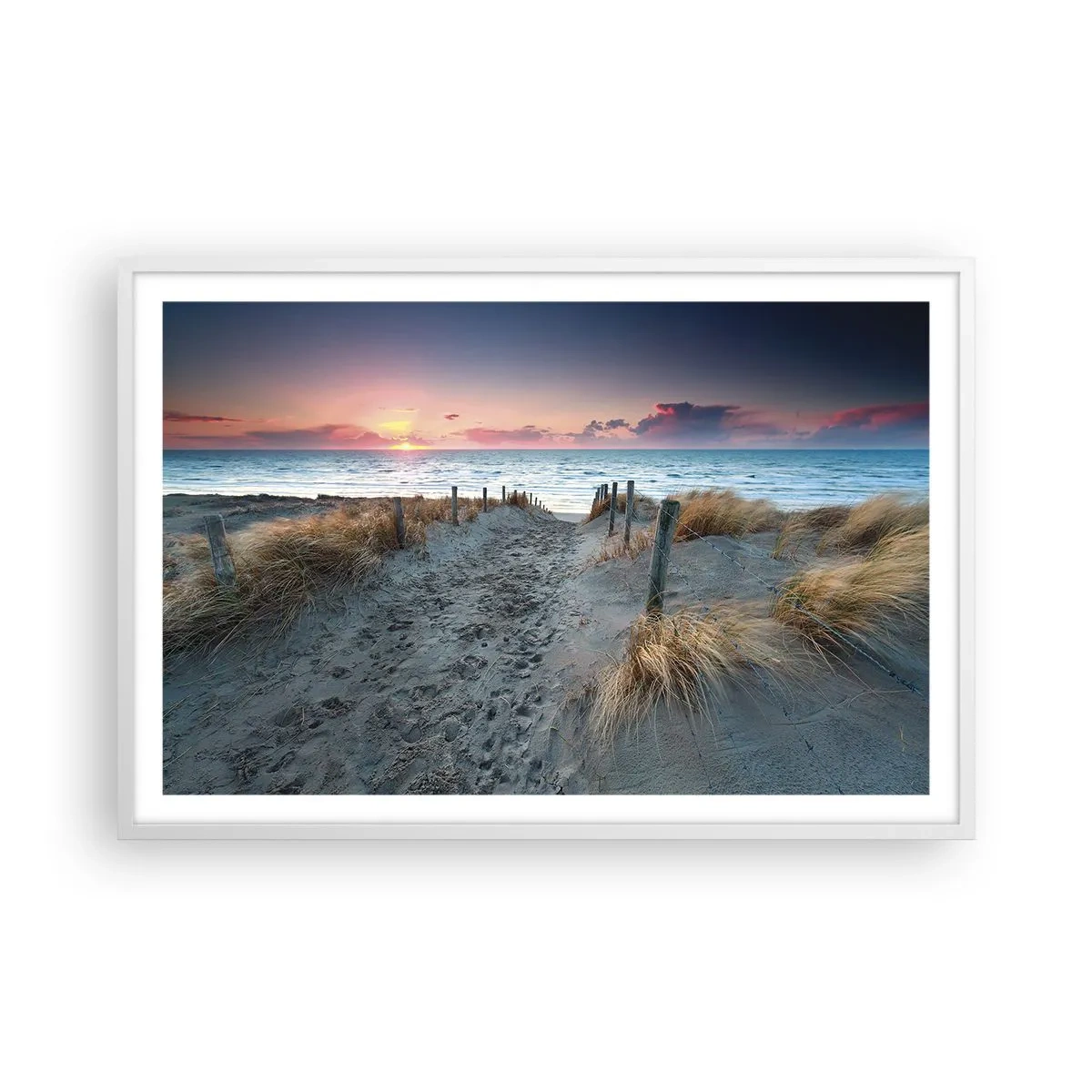 Affiche dans un cadre blanc - Poster - Tu as versé l'éclat de l'arc-en-ciel sur les flots - 91x61 cm