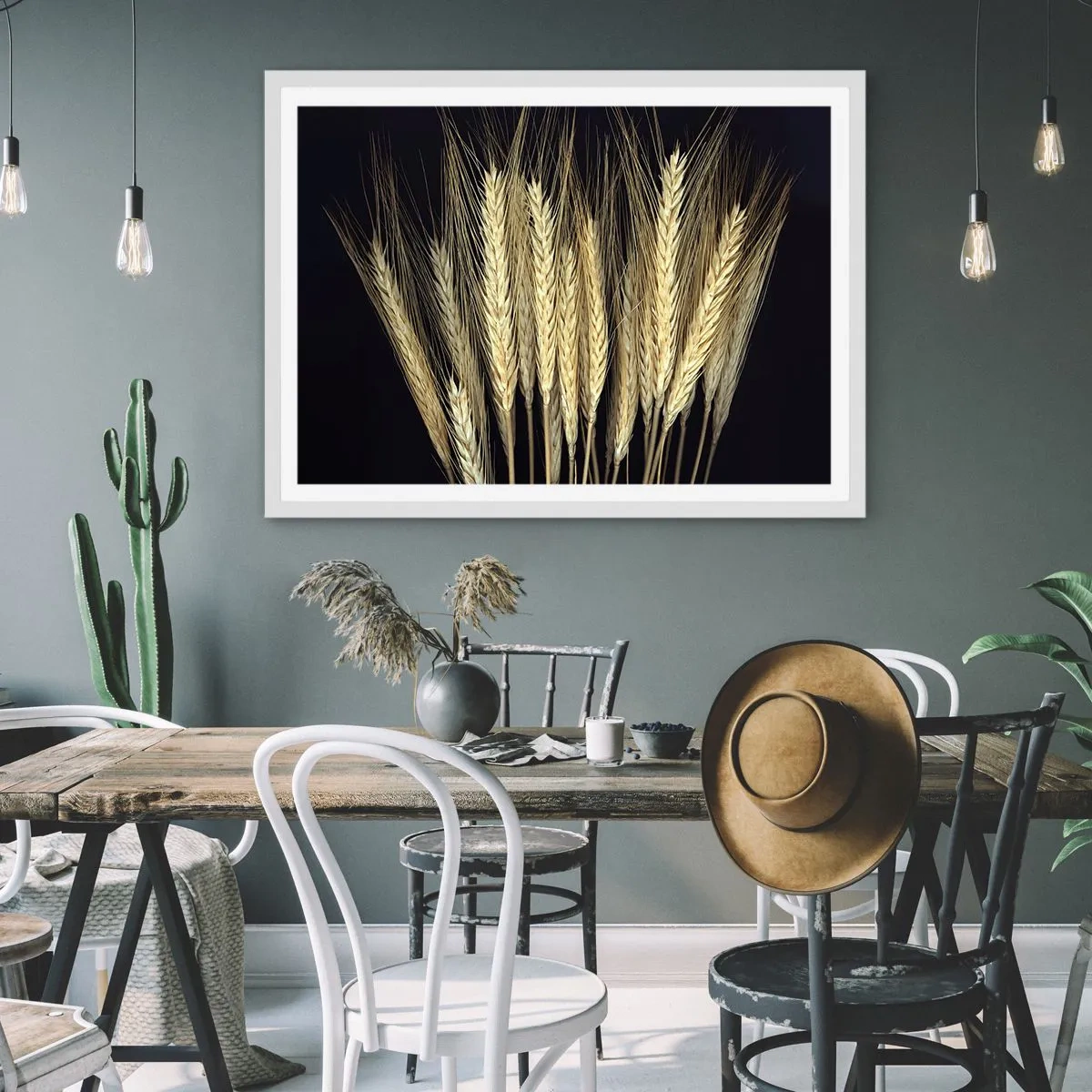 Affiche dans un cadre blanc - Poster - Magie rustique - 50x40 cm