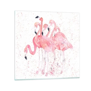 Impression sur verre - Image sur verre - Ensemble rose - 70x70 cm