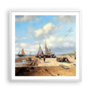 Affiche dans un cadre blanc - Poster - Après une capture réussie - 60x60 cm