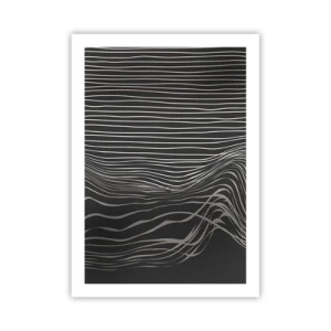 Affiche - Poster - Composition abstraite avec des lignes sur fond noir - 50x70cm - Rythme et accent - Décoration murale moderne pour le salon et la chambre ARTTOR