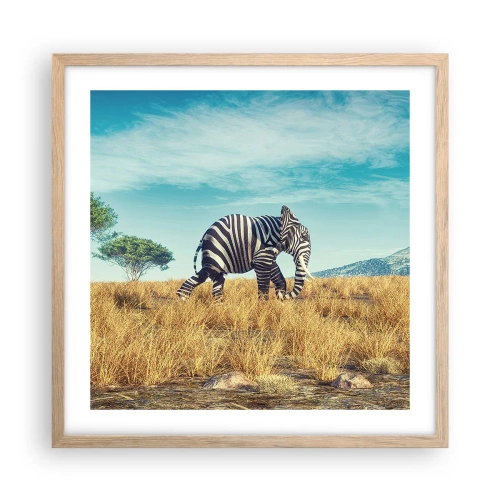 Affiche dans un chêne clair - Poster - Le gris n'est déjà plus à la mode - 50x50 cm