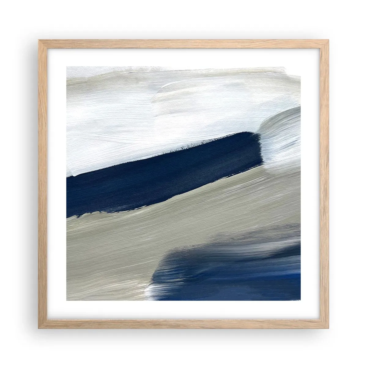 Affiche dans un chêne clair - Poster - Rencontre avec la blancheur - 50x50 cm