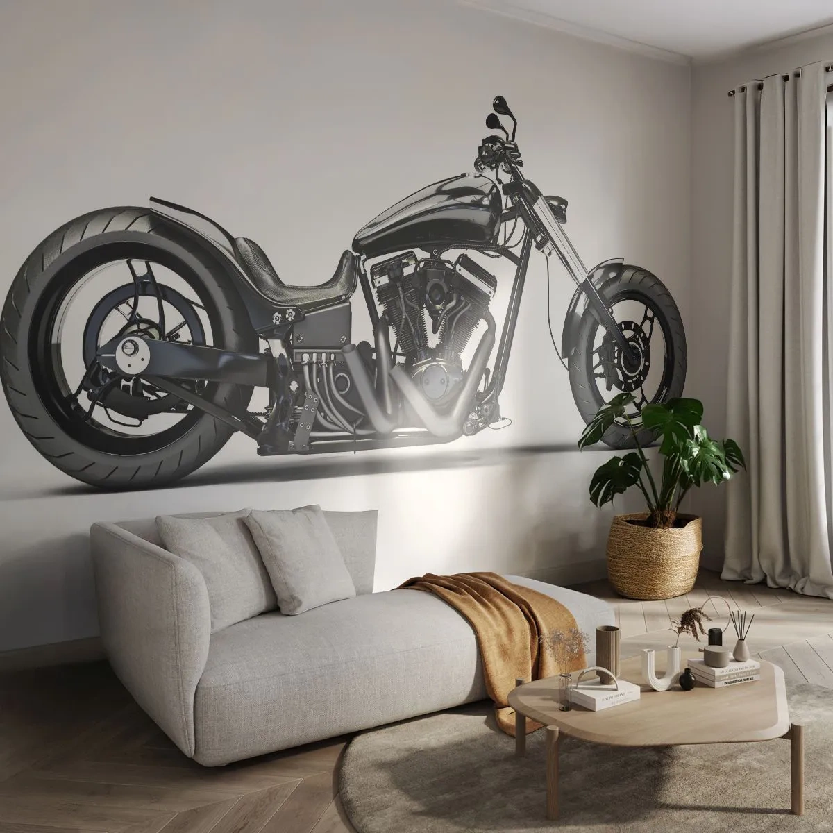 Papier Peint Photo Premium Sand - Pour ceux qui aiment la liberté - Automobile, Moto, Hachoir - 500x350 cm
