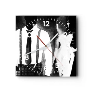 Horloge murale - Pendule murale - Ambiance noire - 40x40 cm