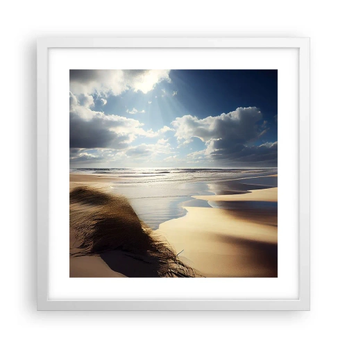 Affiche dans un cadre blanc - Poster - Plage, plage sauvage - 40x40 cm