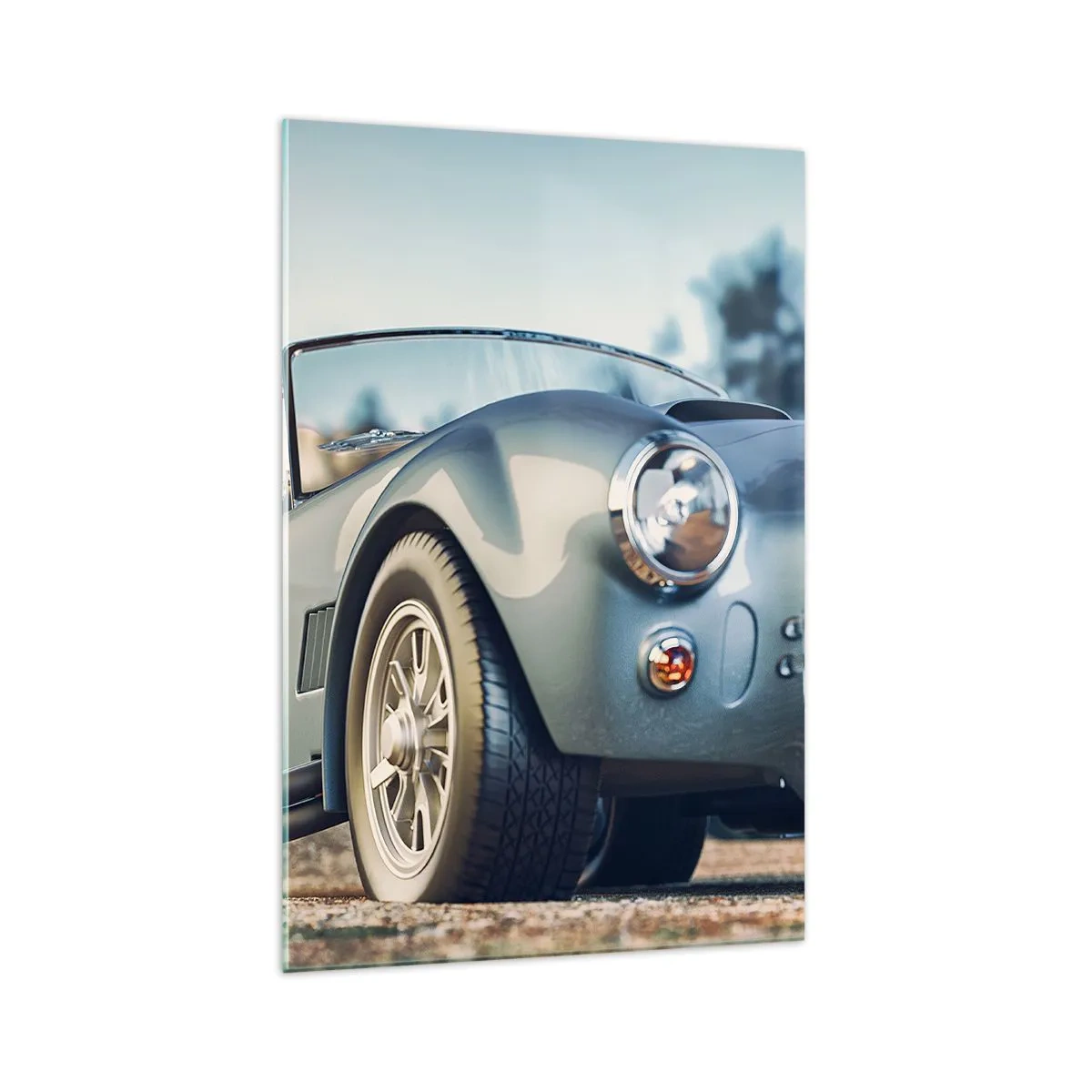 Impression sur verre - Image sur verre - Voiture décapotable classique dans un cadre pittoresque - 70x100cm - Ce qui compte c'est le style - Décoration murale moderne pour le salon et la chambre ARTTOR