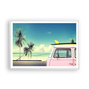 Affiche dans un cadre blanc - Poster - Il est temps de commencer les vacances - 100x70 cm