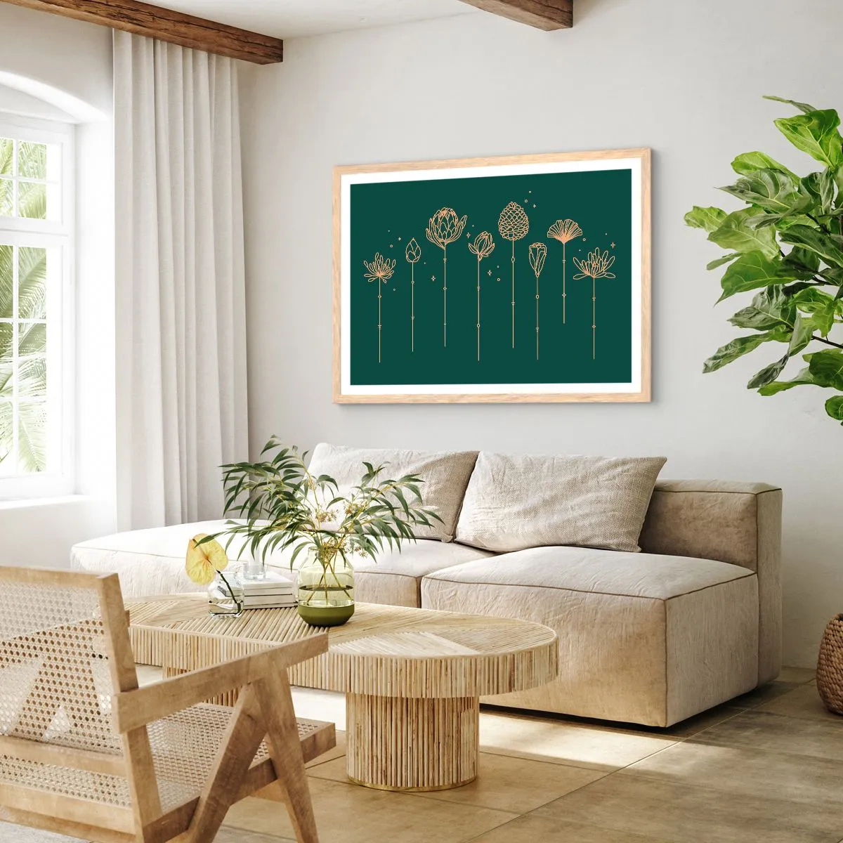 Affiche dans un chêne clair - Poster - La famille Plante - 91x61 cm