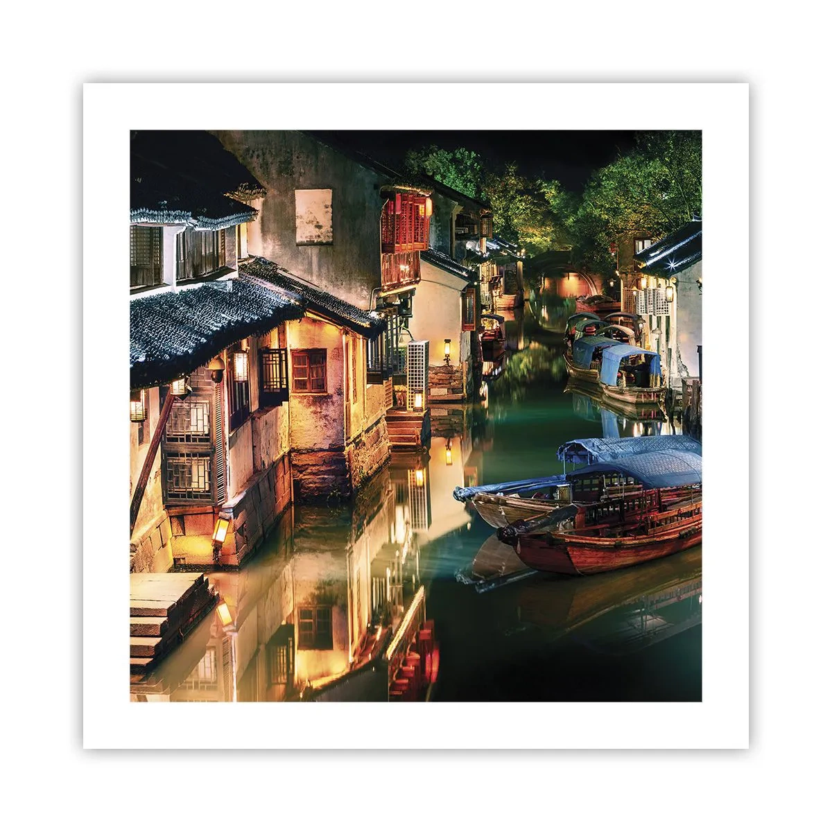 Affiche - Poster - Soirée dans une rue chinoise - 50x50 cm