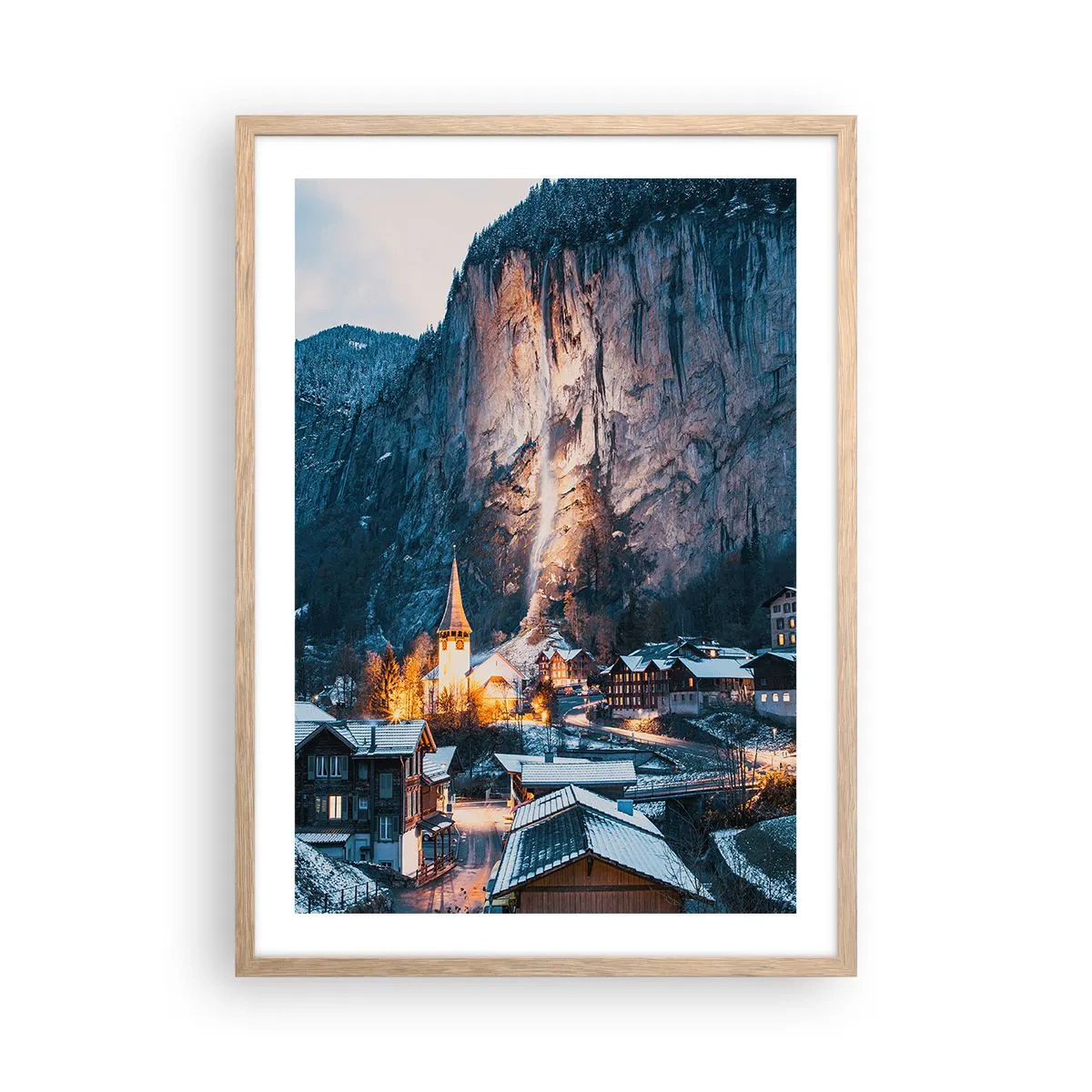 Affiche dans un chêne clair - Poster - Esprit brillant de l'hiver - 50x70 cm