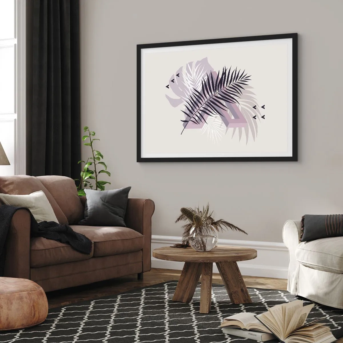 Affiche dans un cadre noir - Poster - L'ombre de l'obscurité - 91x61 cm