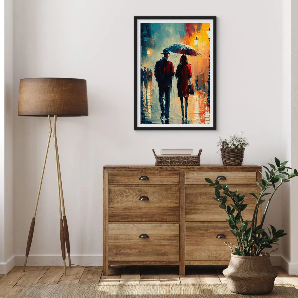 Affiche dans un cadre noir - Poster - Histoire d'amour urbaine - 30x40 cm