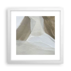 Affiche dans un cadre blanc - Poster - Une vague de blanc - 30x30 cm