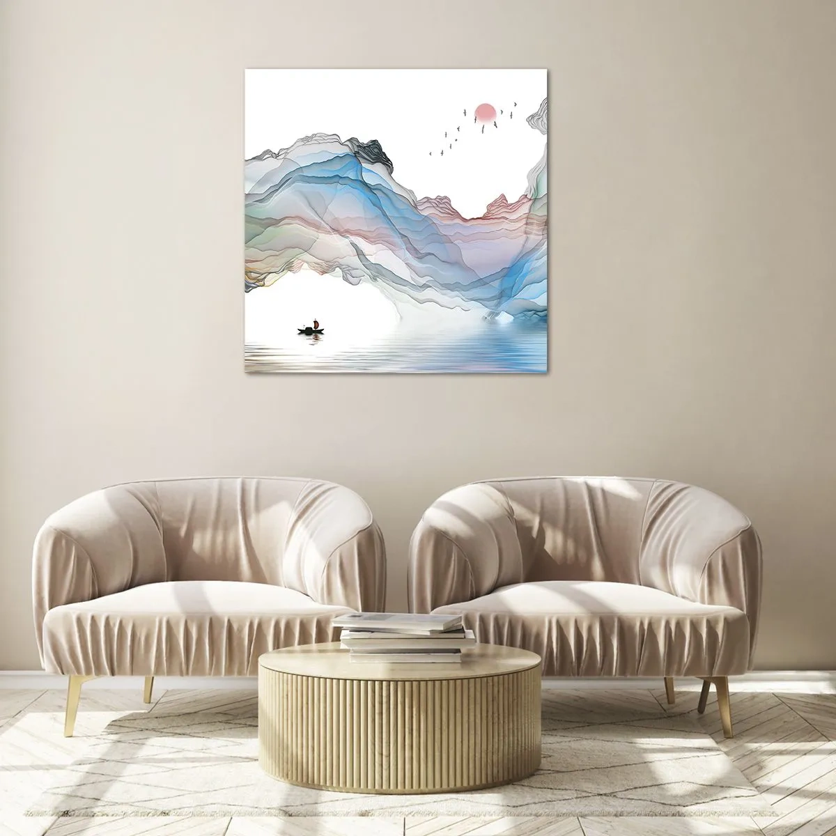 Impression sur verre - Image sur verre - Vers les montagnes de cristal - 30x30 cm