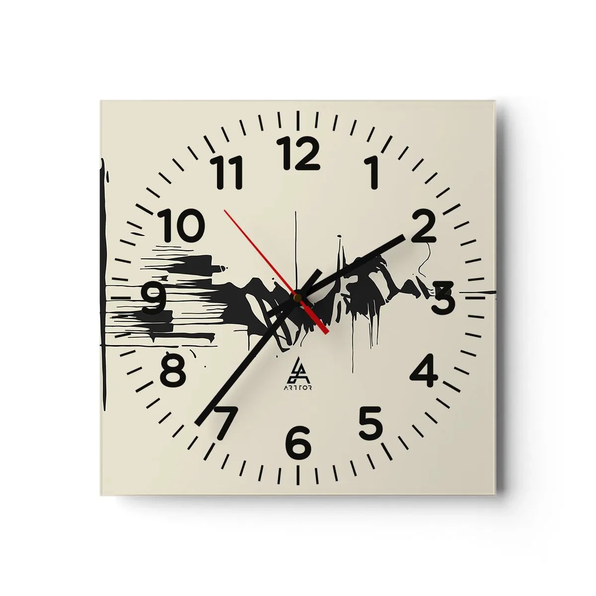 Horloge murale - Pendule murale - Abstraction hâtive - 40x40 cm