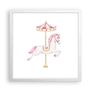 Affiche dans un cadre blanc - Poster - Les sabots en avant - 40x40 cm