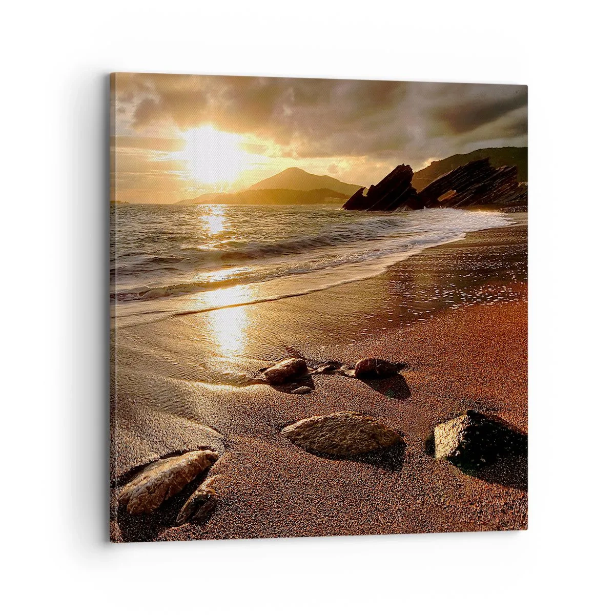 Impression sur toile - Image sur toile - Suivez le soleil sur les collines - 70x70 cm