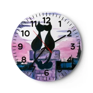 Horloge murale - Pendule murale - Rendez-vous sous la lune - 30x30 cm