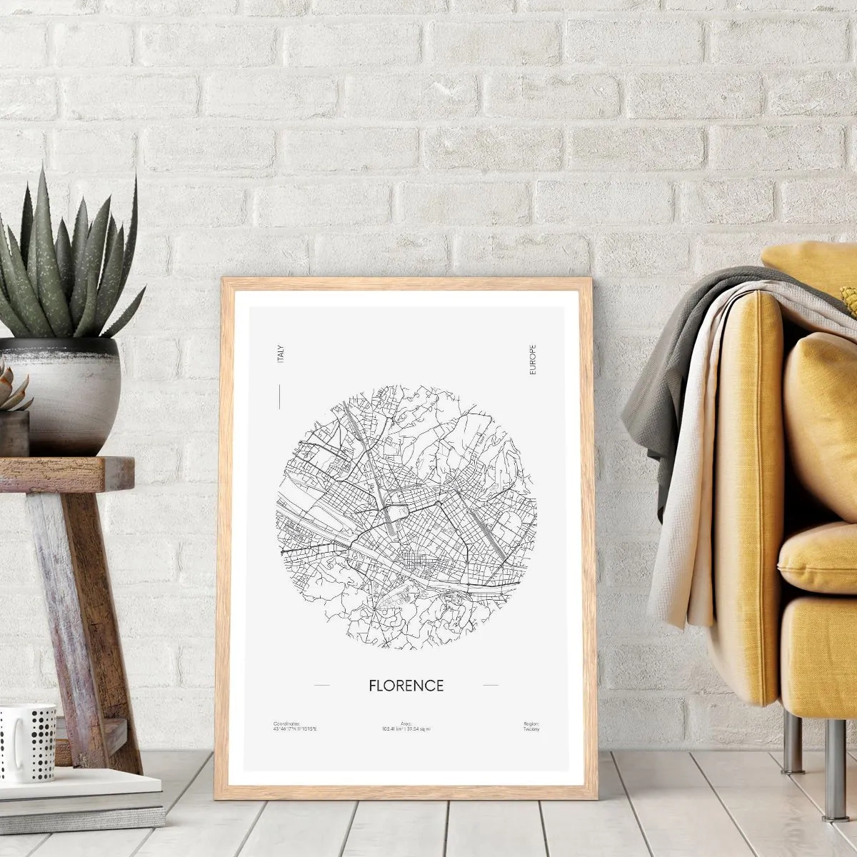 Affiche dans un chêne clair - Poster - Anatomie de Florence - 70x100 cm