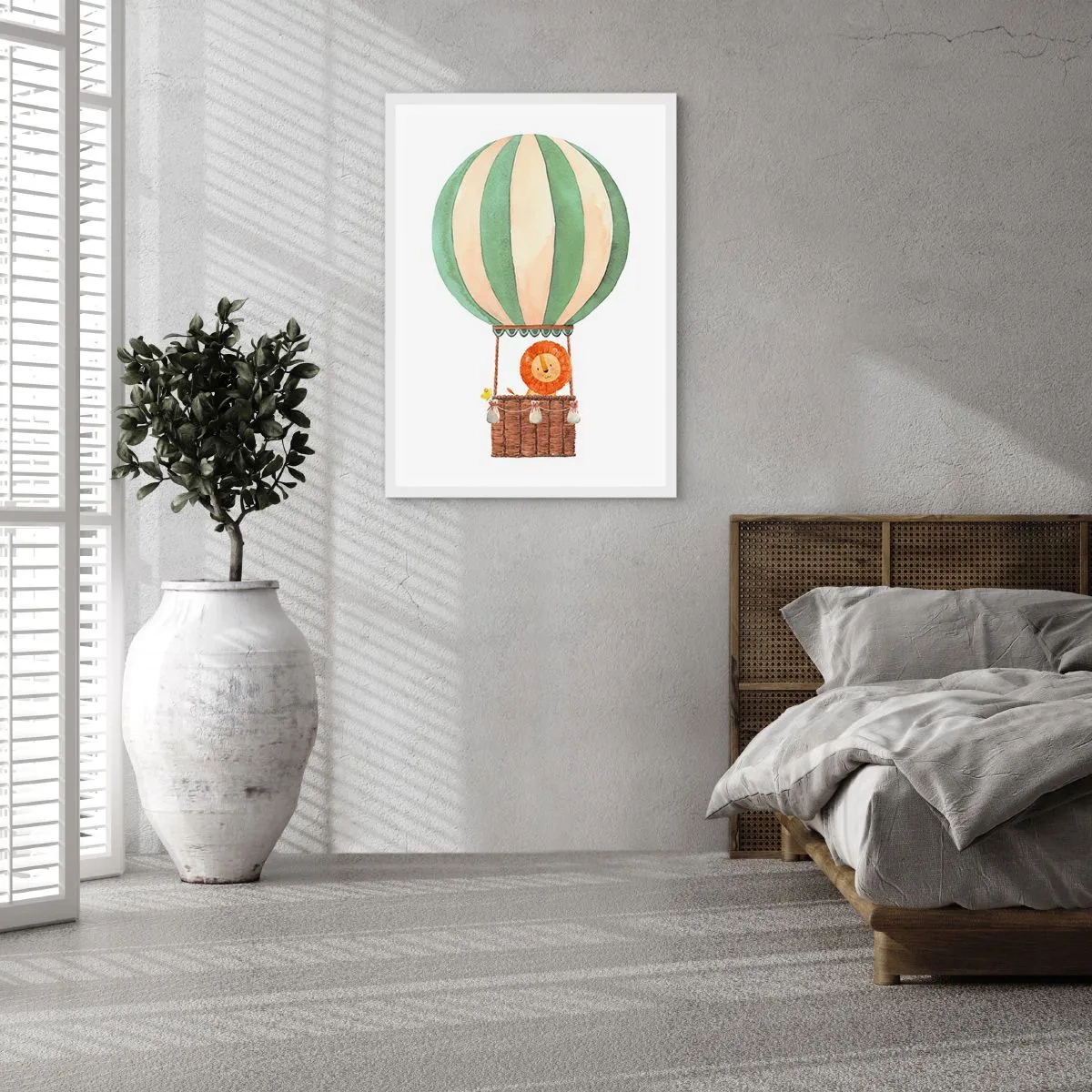 Affiche dans un cadre blanc - Poster - Les voyages de Léon - 30x40 cm