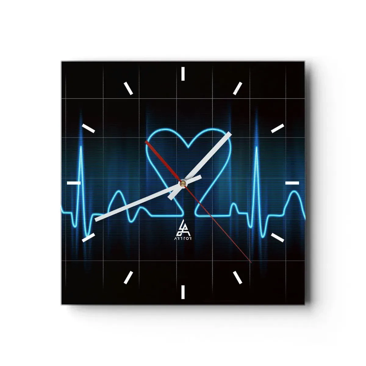 Horloge murale - Pendule murale - Au rythme du cœur - 40x40 cm