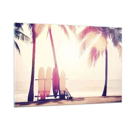 Impression sur verre - Image sur verre - Ce sera une belle journée - 120x80cm - Ca va être une journée magnifique - Décoration murale moderne pour le salon et la chambre ARTTOR