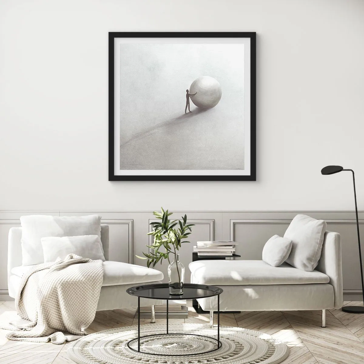 Affiche dans un cadre noir - Poster - Jeu de la vie - 40x40 cm