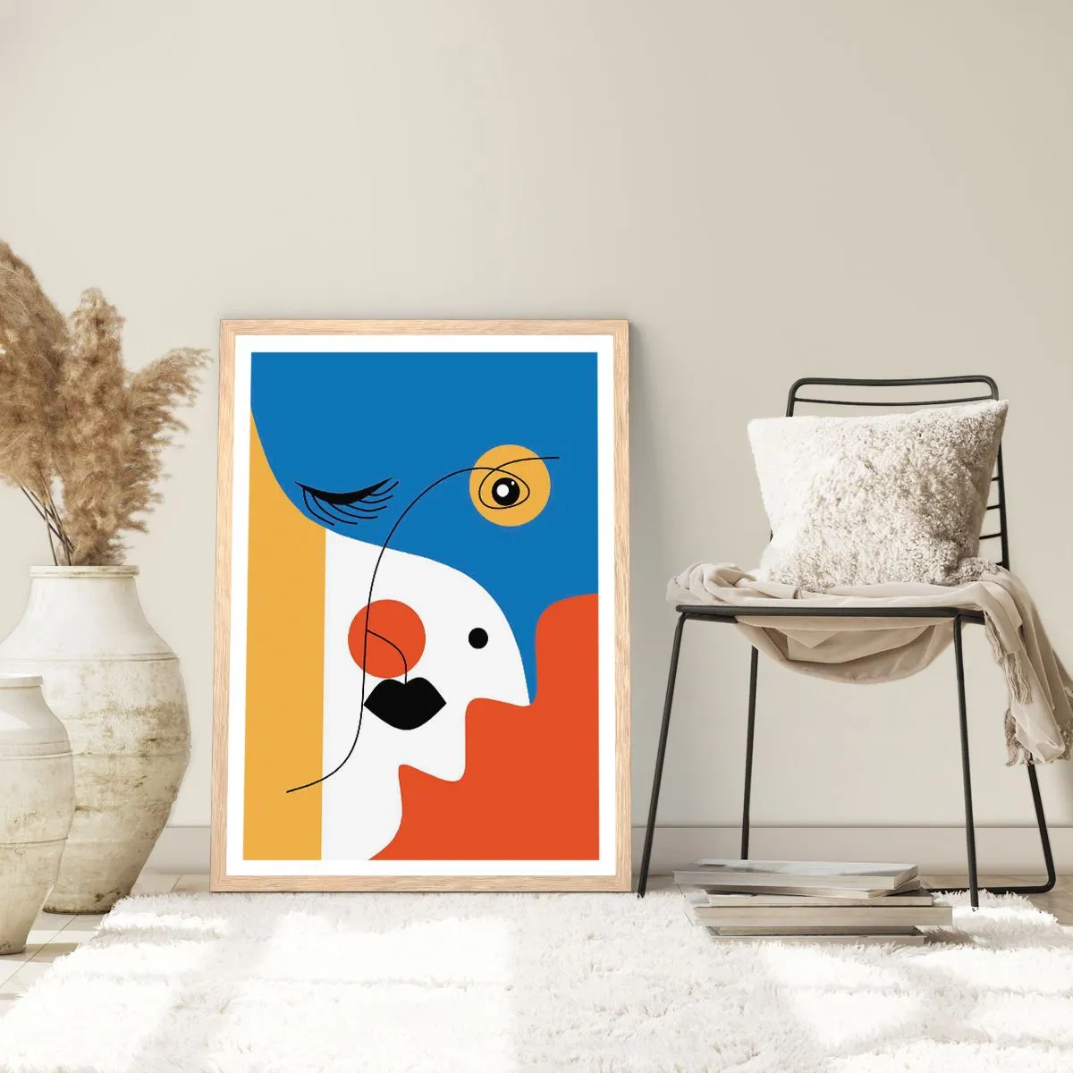 Affiche dans un chêne clair - Poster - Portrait déconstruit - 61x91 cm