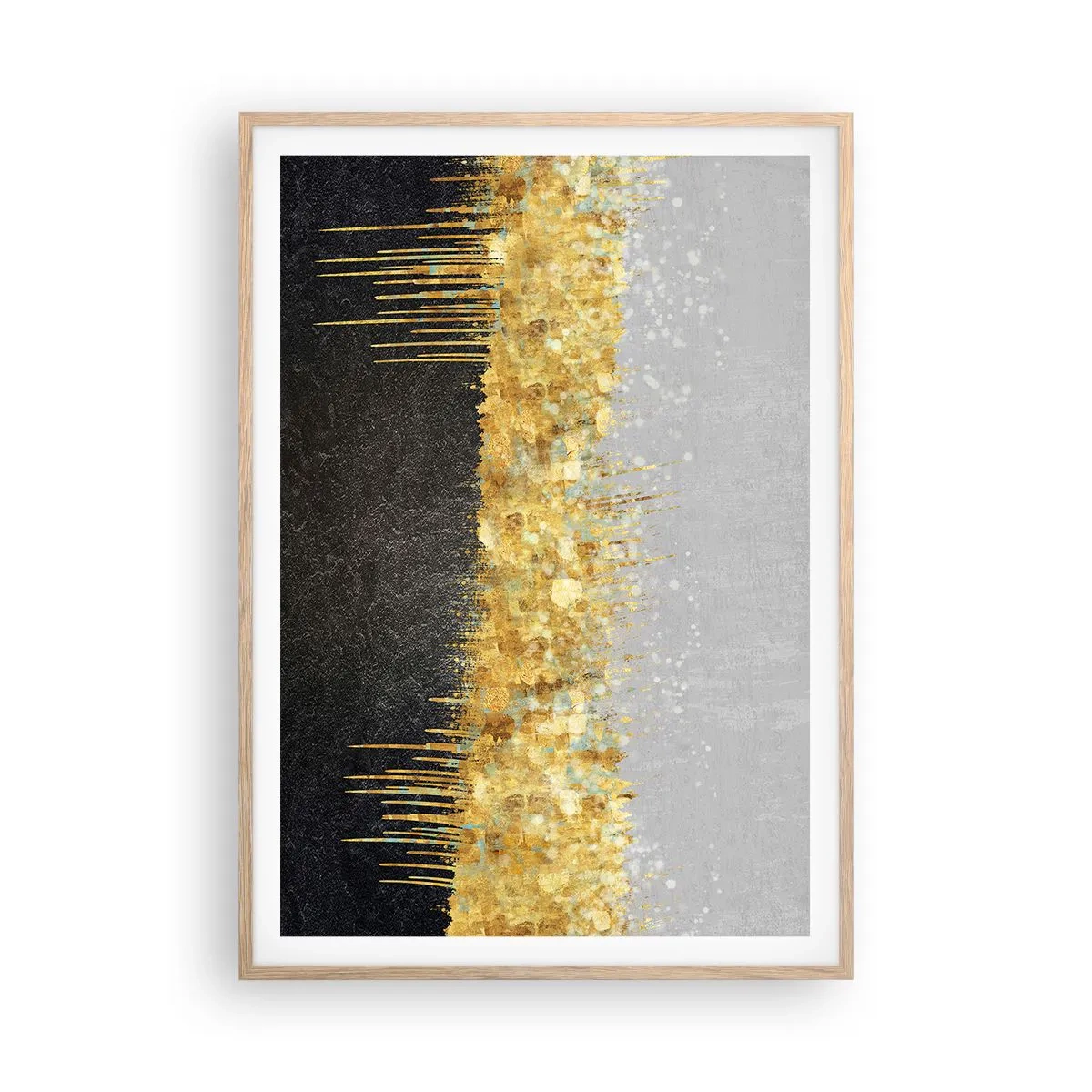 Affiche dans un chêne clair - Poster - Vers l'intérieur et vers le haut - 70x100 cm