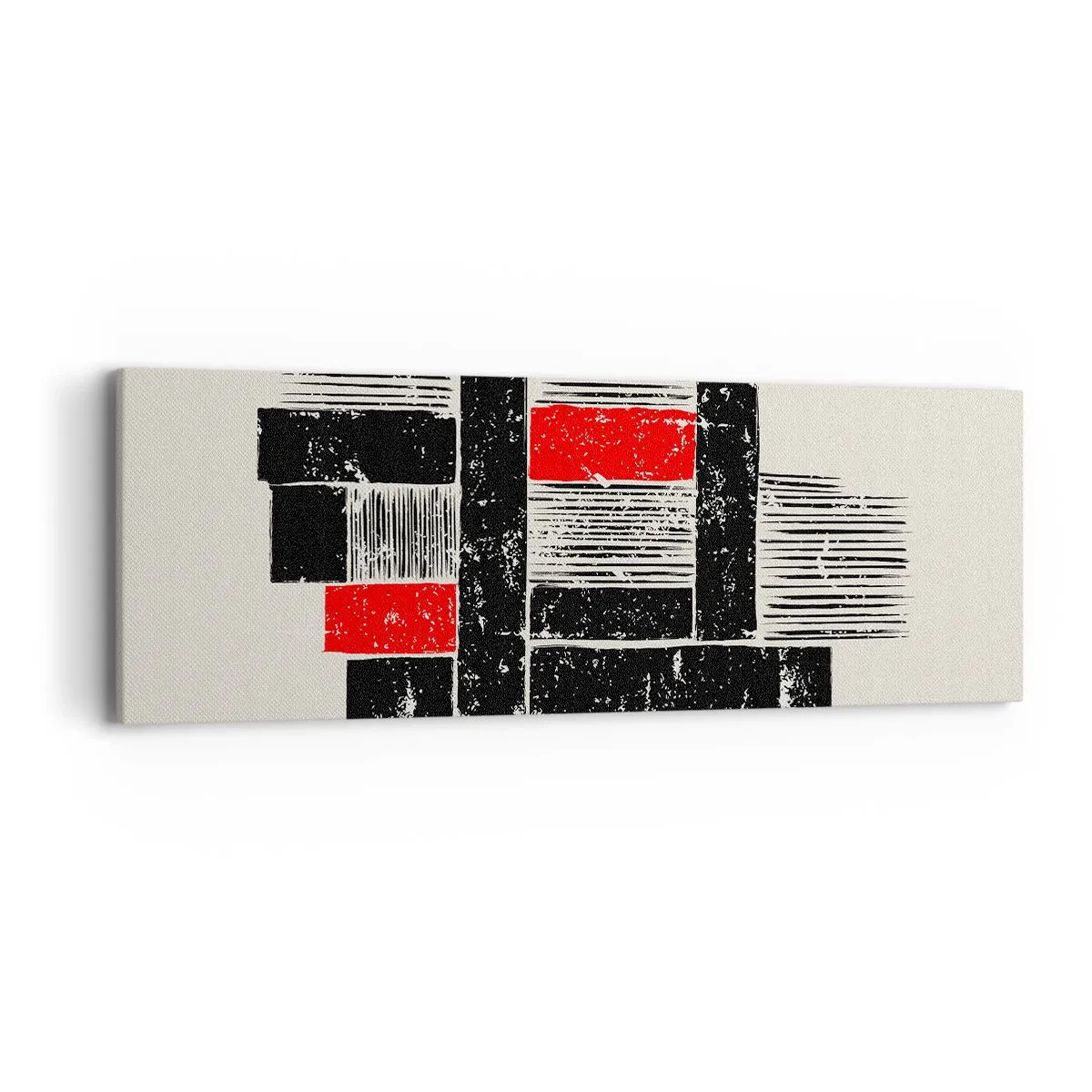 Impression sur toile - Image sur toile - En rouge et noir - 90x30 cm