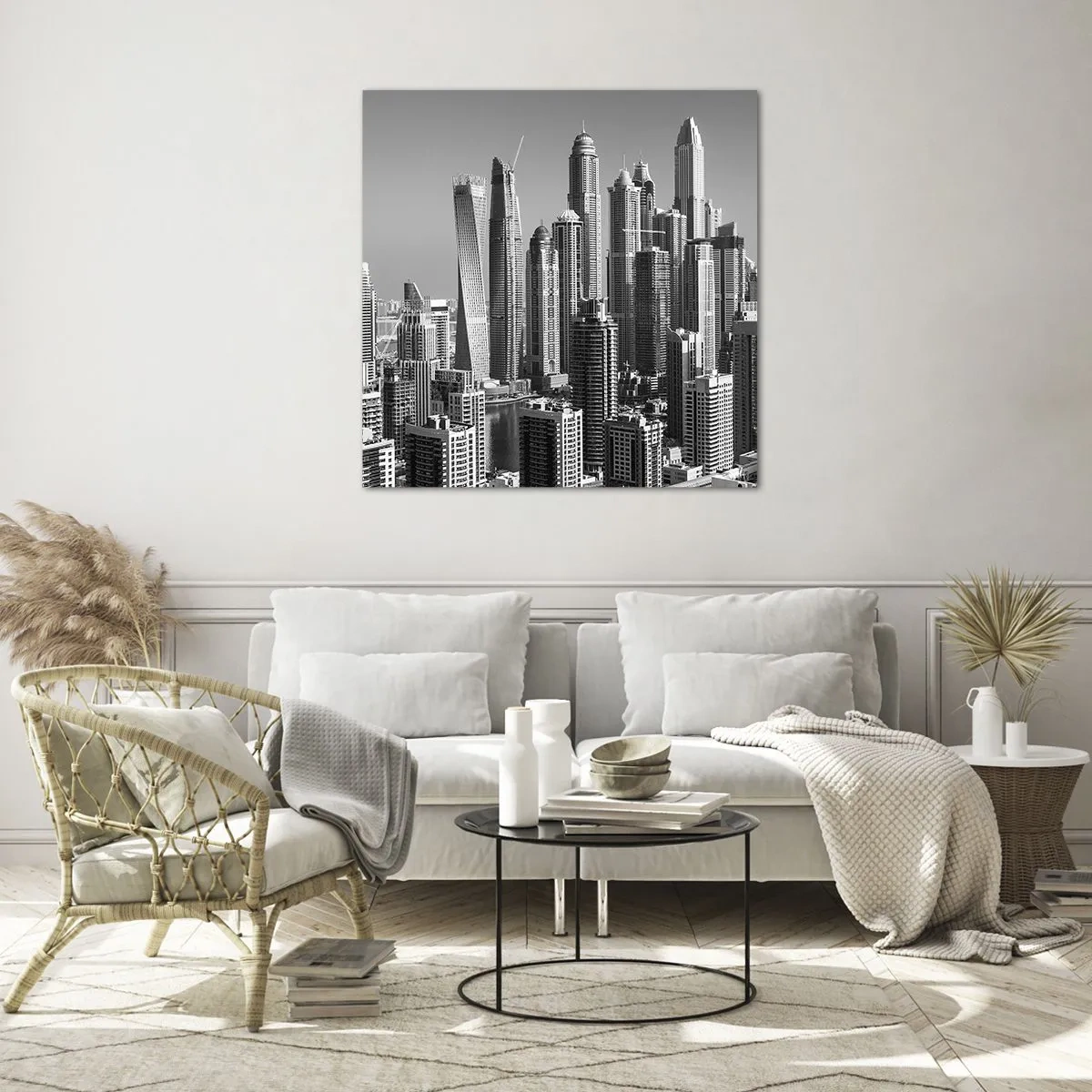 Impression sur verre - Image sur verre - Ville sur le désert - 40x40 cm