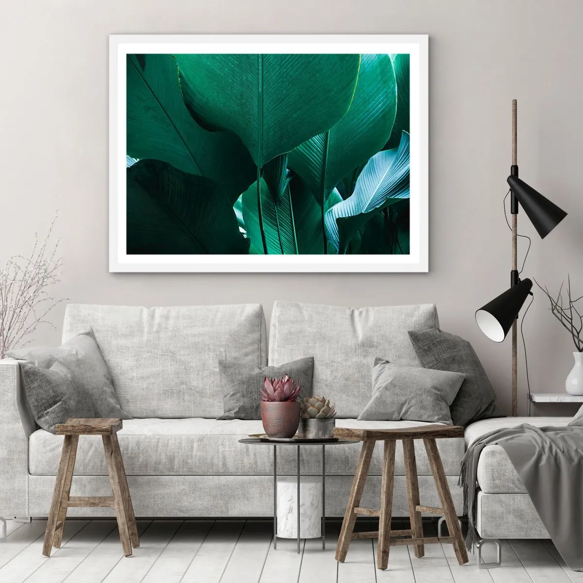 Affiche dans un cadre blanc - Poster - Tourné vers la lumière - 50x40 cm