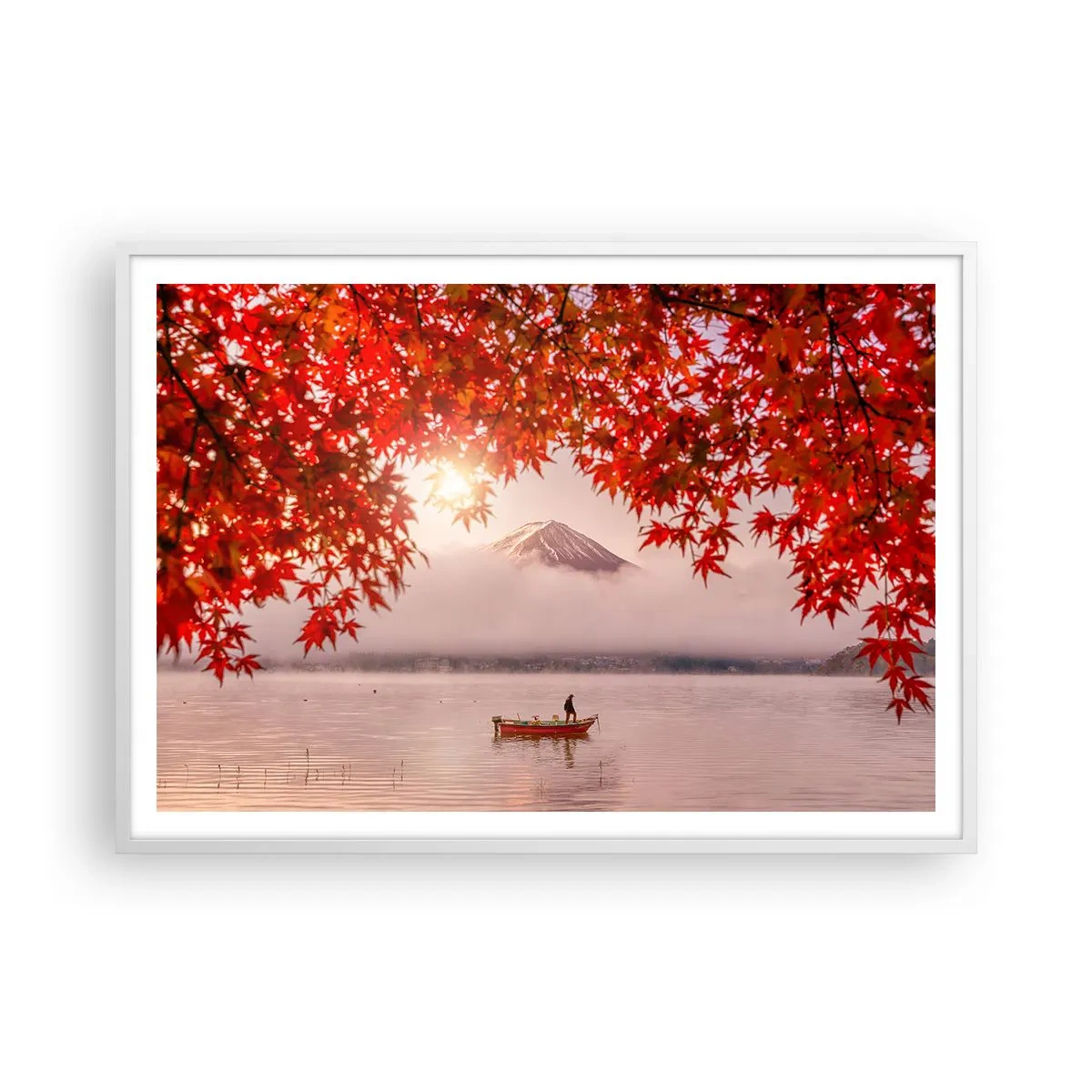 Affiche dans un cadre blanc - Poster - Dans le climat japonais - 100x70 cm