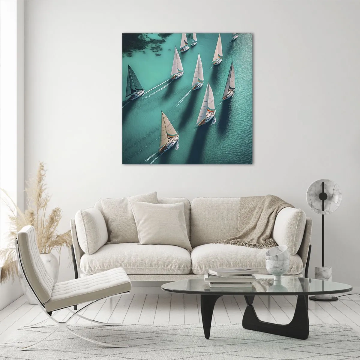 Impression sur verre - Image sur verre - Dans une compétition avec le vent - 60x60 cm