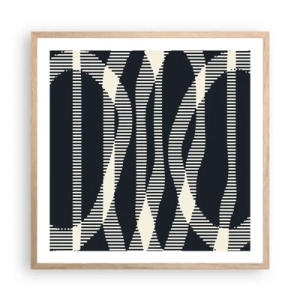 Affiche dans un chêne clair - Poster - Une tentative de briser l'obscurité - 60x60 cm