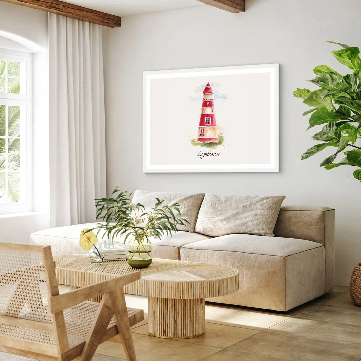 Affiche dans un cadre blanc - Poster - Il y a toujours beau temps autour - 50x40 cm