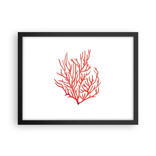 Affiche dans un cadre noir - Poster - Filigrane de corail - 40x30 cm