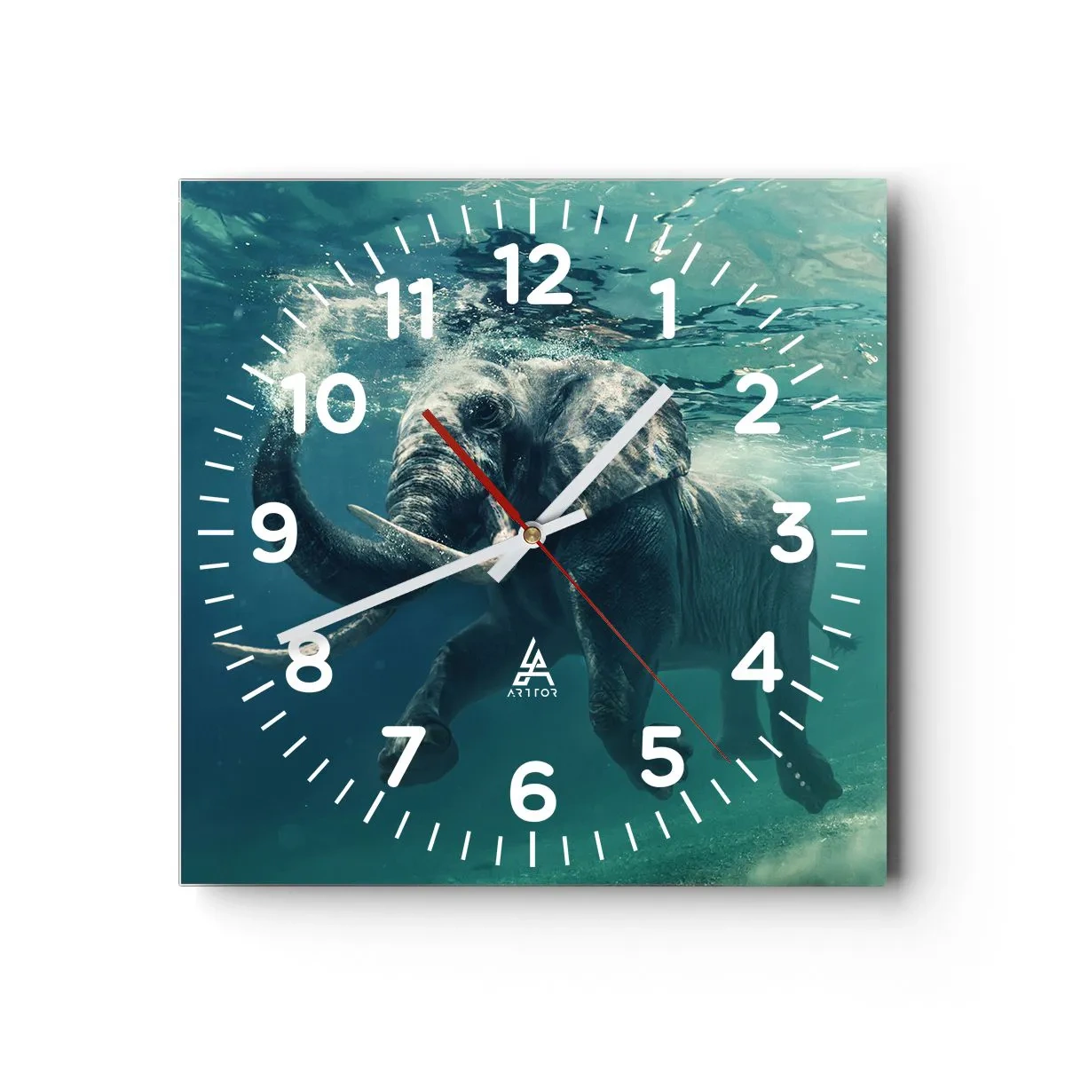 Horloge murale - Pendule murale - Tout le monde aime nager - 40x40 cm
