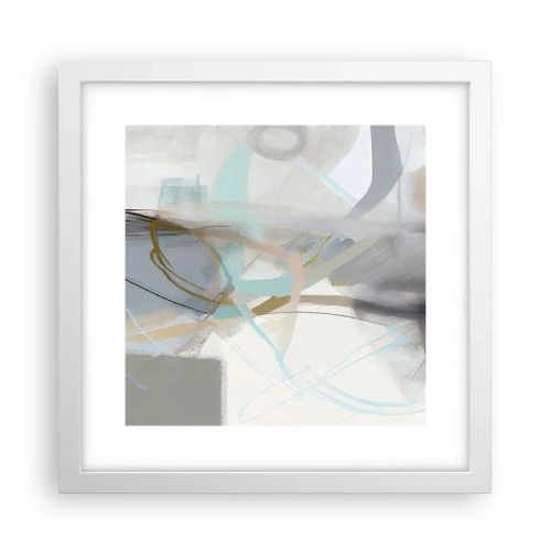Affiche dans un cadre blanc - Poster - Abstraction brumeuse - 30x30 cm