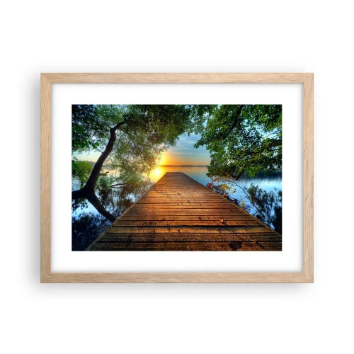 Affiche dans un chêne clair - Poster - Prenez votre temps, asseyez-vous - 40x30 cm