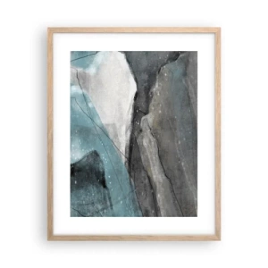 Affiche dans un chêne clair - Poster - Résumé : roches et glace - 40x50 cm