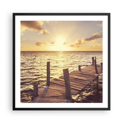 Affiche dans un cadre noir - Poster - La terre d'or de la douceur - 60x60 cm