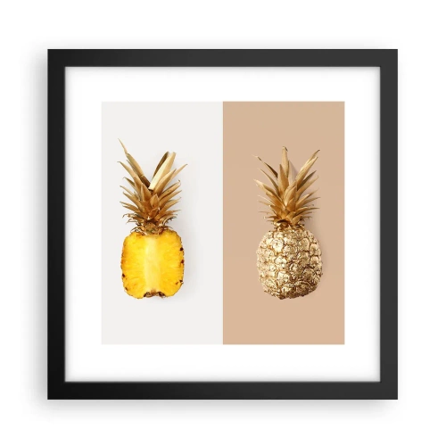 Affiche dans un cadre noir - Poster - Ananas pour nous - 30x30 cm