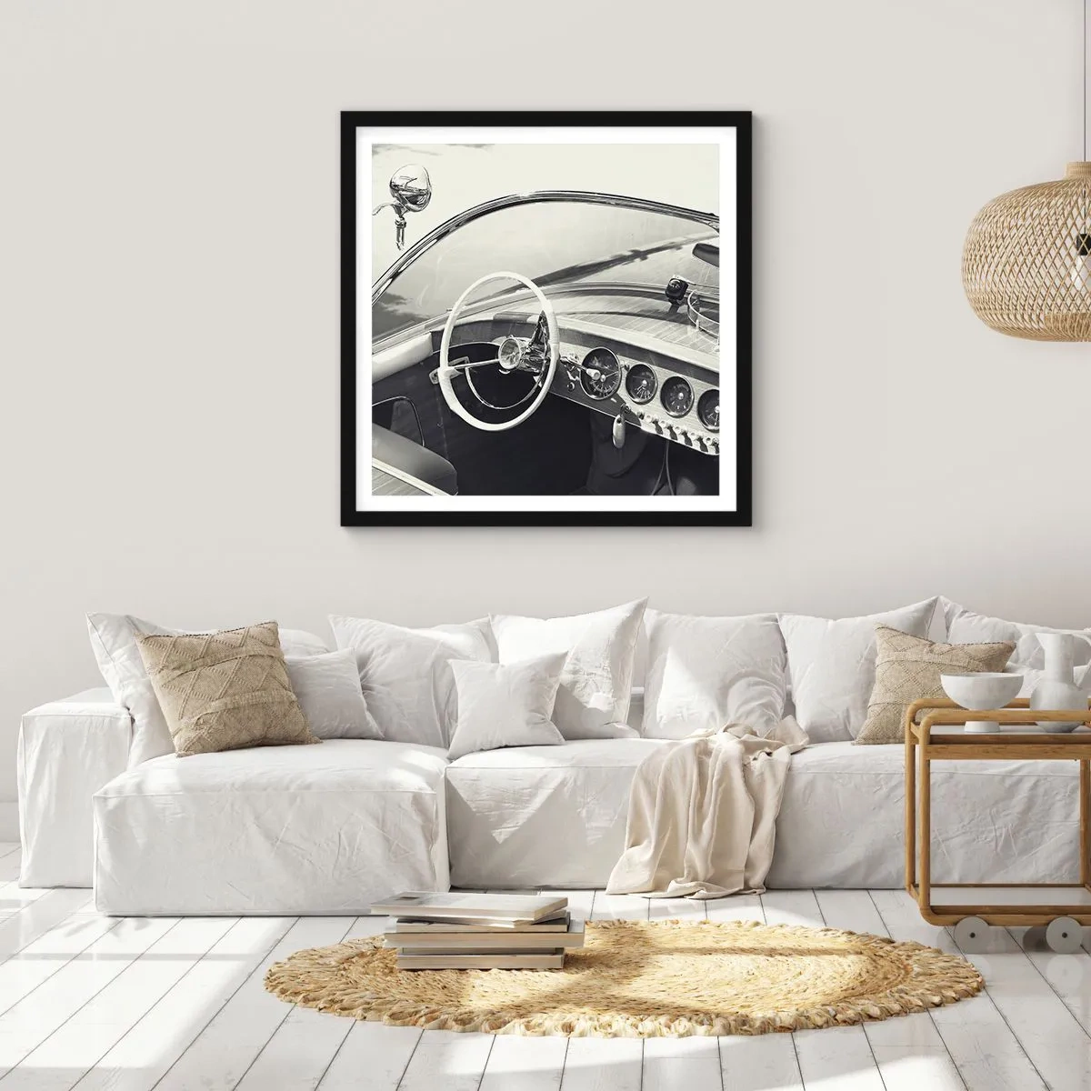 Affiche dans un cadre noir - Poster - Temps pour riche - 30x30 cm